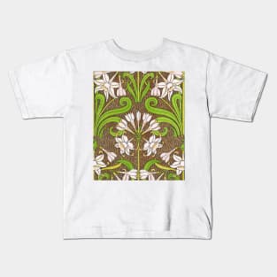 relief with vintage flowers in medieval style Kids T-Shirt